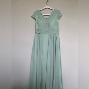 Azazie Dusty Sage Organa Dress